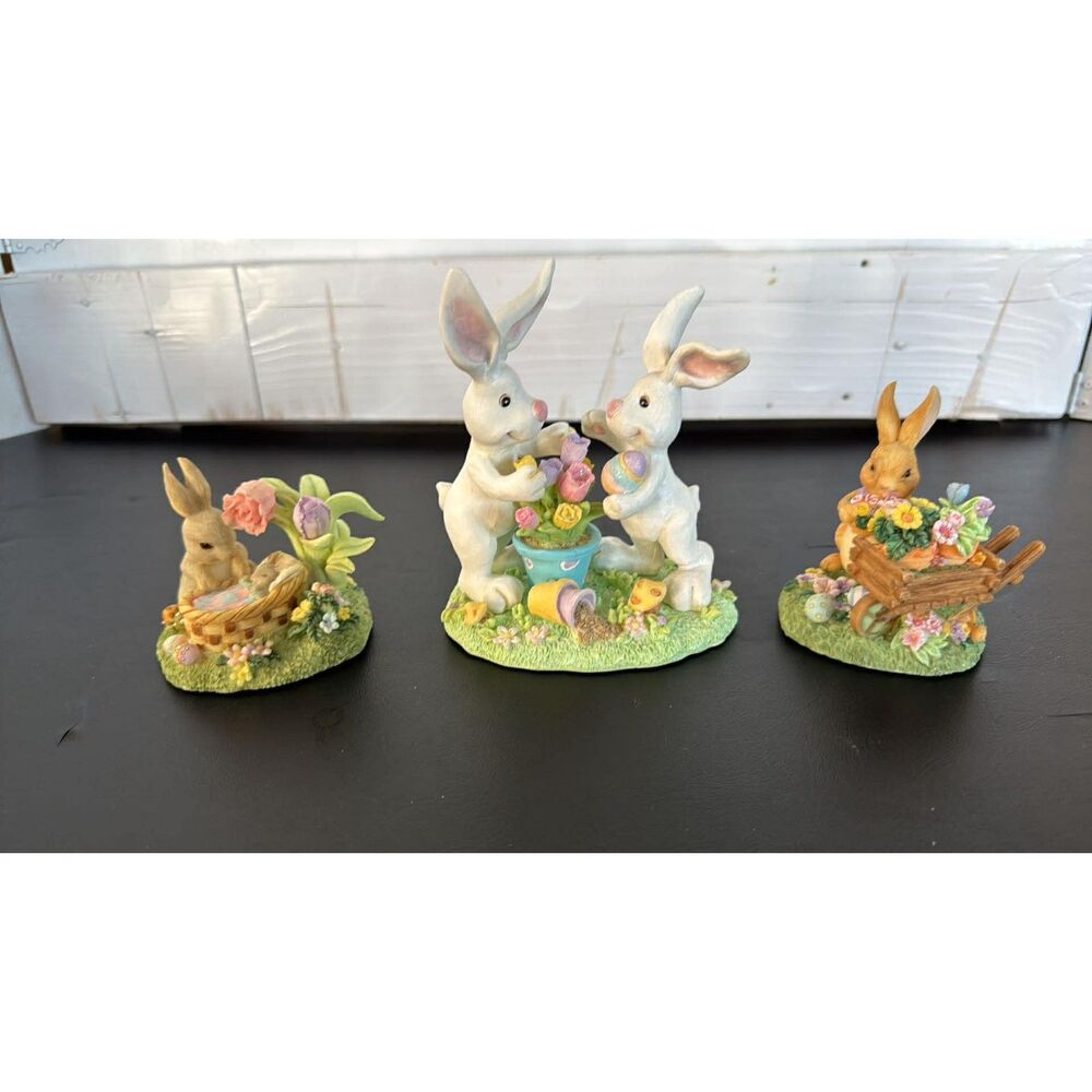 Lot of 3 Russ Berrie Nature's Wonder Bunny  Easter